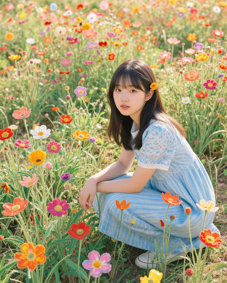 꽃밭 속의 소녀