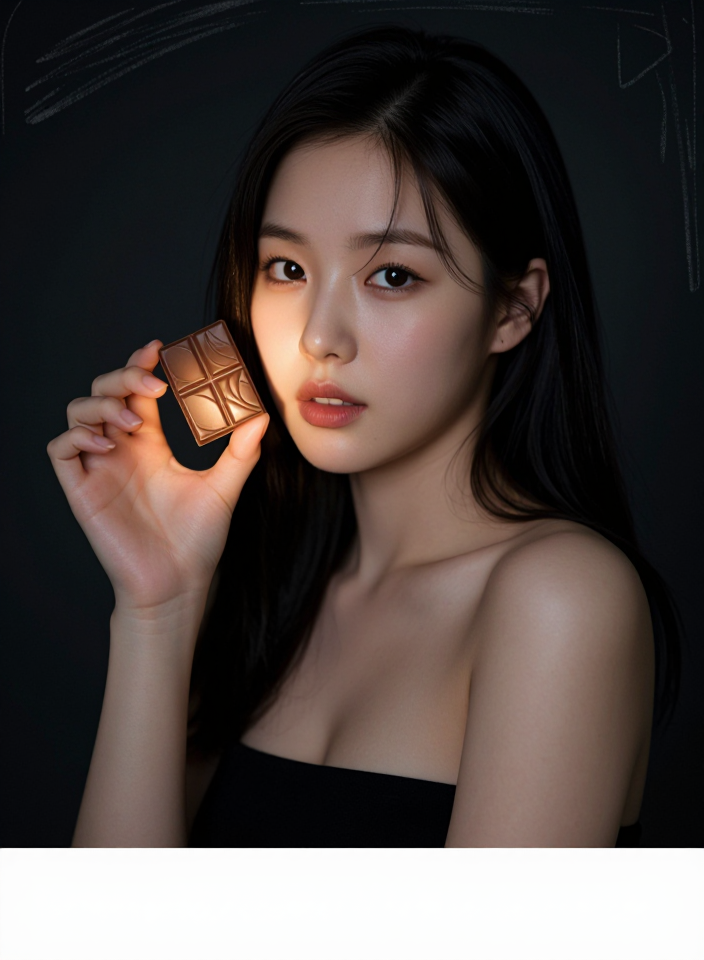 빛나는 초콜릿을 든 여인